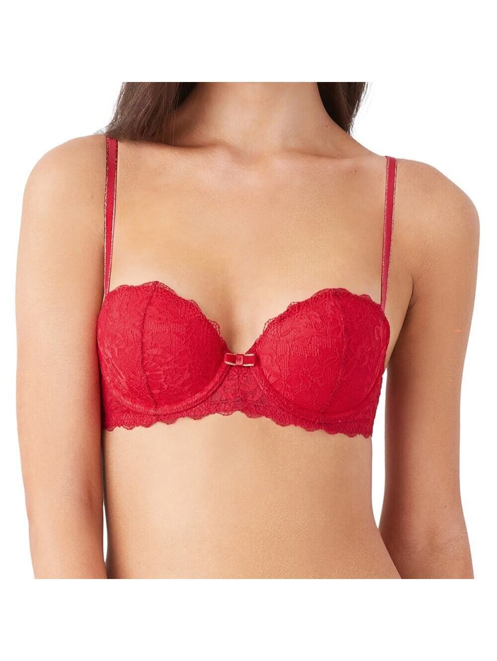 B.tempt'd By Wacoal Women's Lace Encounter Contour Bra Red Glitter Crimson 38 C